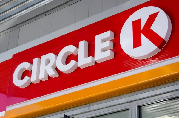 Murmansk Rússia Março 2019 Circle Rebranding Empresa Combustíveis Statoil — Fotografia de Stock