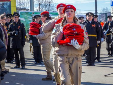 Murmansk, Rusya - 22 Nisan 2019: Silahsızlanma başlama töreninin başlangıcı