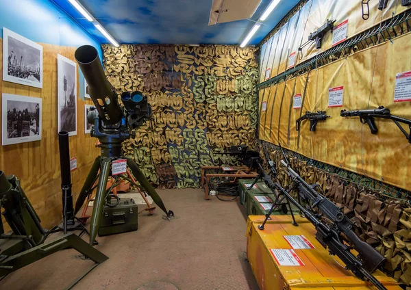 Murmansk Rusko Duben 2019 Výstava Zbraní Teroristů Expozice Vlakovém Voze — Stock fotografie