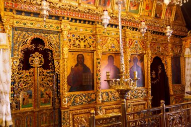Trooditissa manastırı, Kıbrıs - 20 Temmuz 2019: Troodos dağlarında bulunan Kıbrıs Ortodoks Kilisesi Manastırı.