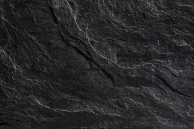 Beautiful, textured surface of black Silesian slate close-up. Background image, texture clipart