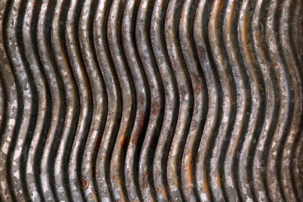 古く錆びた波状の金属表面 背景画像 テクスチャ スチームパンク — ストック写真