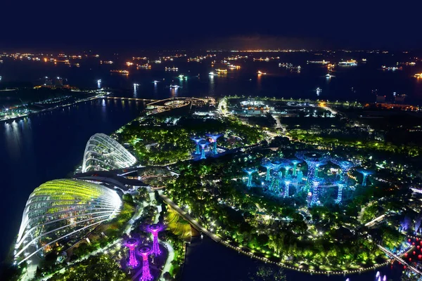 Singapore November 2019 Gardens Bay Night Top View — Stock Photo, Image