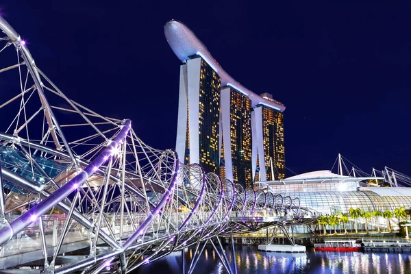 Singapore November 2019 Helix Bridge Hotel Marina Bay Sands Designed — Stock Photo, Image