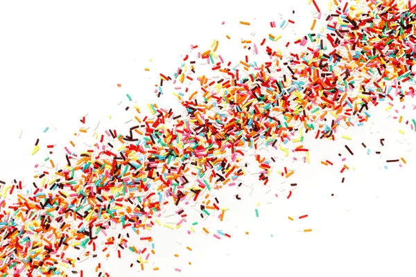 Multicolorido Pontos Açúcar Polvilhe Decoração Para Bolo Isolado Branco Aniversário — Fotografia de Stock