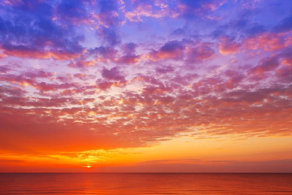 Hermosa Puesta Sol Color Rosa Anaranjado Sobre Mar Imagen Fondo — Foto de Stock