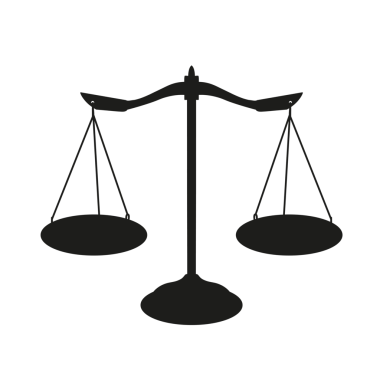 Adalet Dengesi Simgesi, Adalet vektörünün silueti çiziliyor.