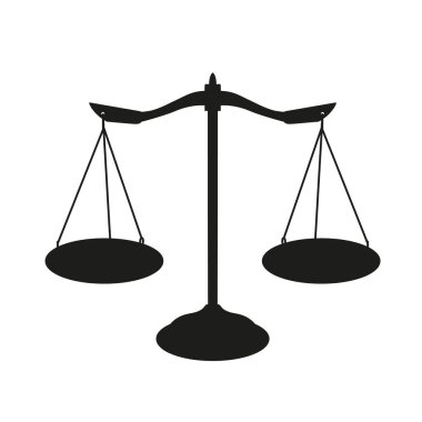 Adalet Dengesi Simgesi, Adalet vektörünün silueti çiziliyor.