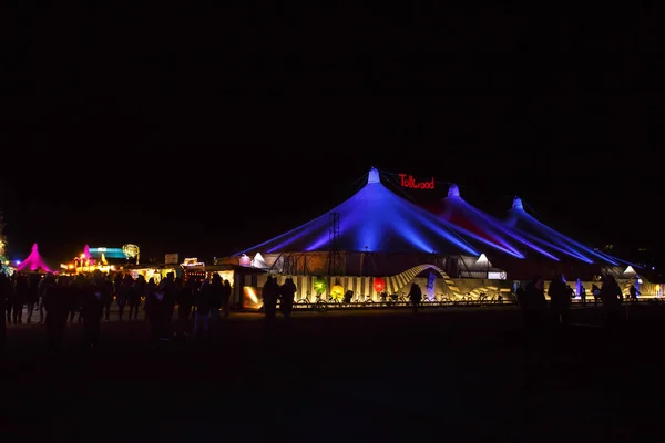 Tollwood Winter Festival on Theresienwiese in Munich, Germany, 2