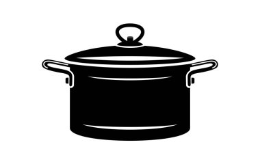 Tencere yemek sıcak yemekler simgesi. Tencere yemek sıcak yemekler vektör simgesi web için basit çizimi