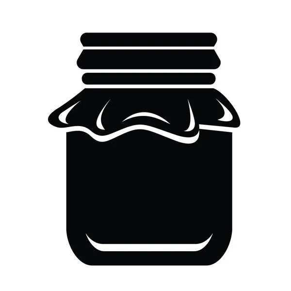 Cam kavanoz reçel veya bal simgesi. Cam kavanoz reçel veya bal vektör simgesi web için basit çizimi
