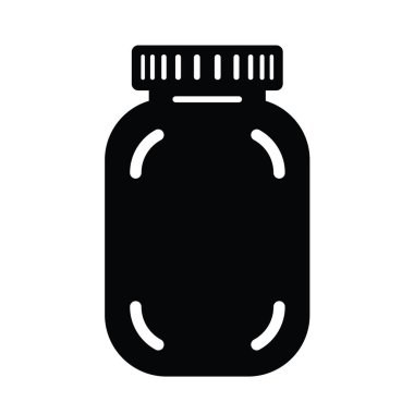 Cam kavanoz reçel veya bal simgesi. Cam kavanoz reçel veya bal vektör simgesi web için basit çizimi