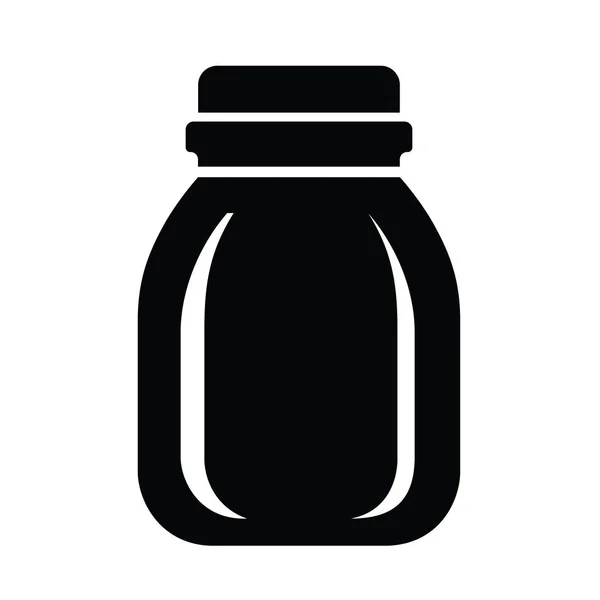 果酱或蜂蜜图标的玻璃罐 用于果酱或蜂蜜矢量图标的玻璃罐子的简单插图 — 图库矢量图片