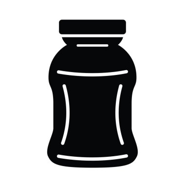 Cam kavanoz reçel veya bal simgesi. Cam kavanoz reçel veya bal vektör simgesi web için basit çizimi