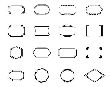 Logo Icons set için çerçeve. Web için logo vektör simgeler karelere basit örnek