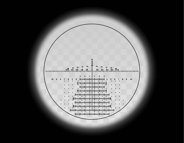 Vista Attraverso Scala Ottica Illustrazione Vettoriale Vista Arma Militare Telaio — Vettoriale Stock