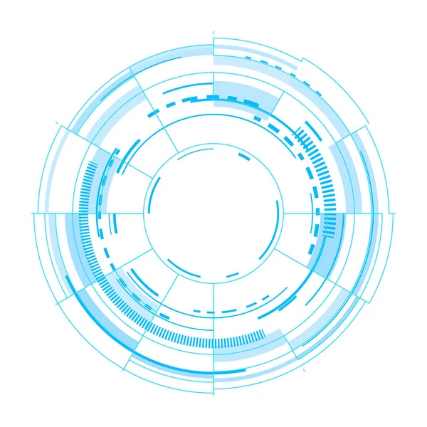 Beyaz arka plan üzerinde fütüristik vektör arabirimi. Techno vektör çizim. Web veya baskı tasarımı için izole huni om beyaz yüzey Kullanıcı yuvarlak daire
