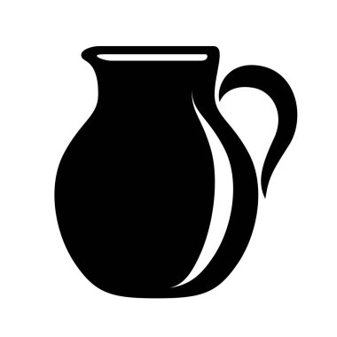 Teneke kutu süt veya su için sürahi. Sürahi Logo vektör çizim web veya baskı tasarımı için basit simgesi.