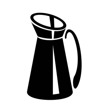 Teneke kutu süt veya su için sürahi. Sürahi logo vektör çizim web veya baskı tasarımı için basit simgesi.