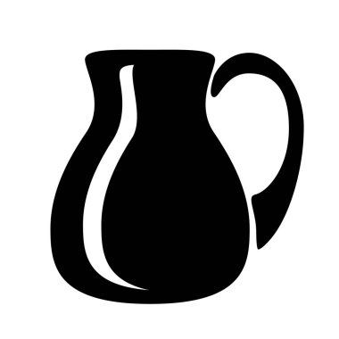 Teneke kutu süt veya su için sürahi. Sürahi Logo vektör çizim web veya baskı tasarımı için basit simgesi.