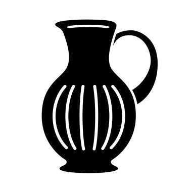 Teneke kutu süt veya su için sürahi. Sürahi Logo vektör çizim web veya baskı tasarımı için basit simgesi.