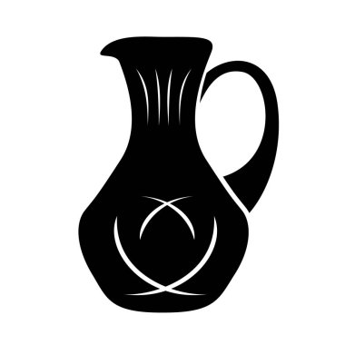 Teneke kutu süt veya su için sürahi. Sürahi Logo vektör çizim web veya baskı tasarımı için basit simgesi.