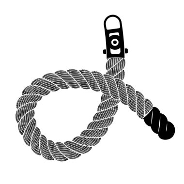 İp gerçekçi dokuma düğüm döngü. İp gerçekçi detaylı dokuma basit örnek web için beyaz vektör izole döngü düğüm veya tasarımını yazdırma