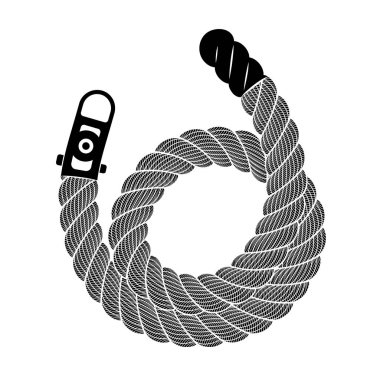 İp gerçekçi dokuma sarmal döngü. Basit örnek bir ip gerçekçi web veya baskı tasarımı için beyaz vektör izole dokuma dantel döngü ayrıntılı