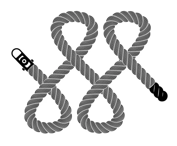 ロープ現実的な織りのレースのループ 現実的なロープのシンプルなイラスト詳細織りレース ループ Web や印刷デザインの白いベクトル上で分離 — ストックベクタ