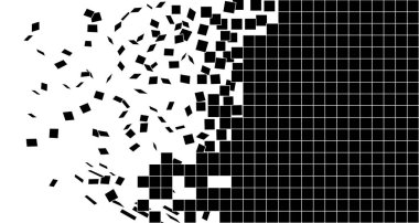 Duvar karoları uçmak kır. Tuğla yıkıma. Ara duvar karoları sinek imha tuğla vektör görüntü web için basit vektör çizim