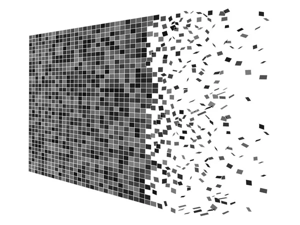 Romper Pared Las Baldosas Volar Destrucción Ladrillo Ilustración Simple Vector — Vector de stock
