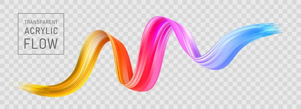 Renkli akışı poster şeffaf. Gerçekçi brushstroke ses dalgası. Sıvı boya mürekkep şekli üzerinde arka izole. Kapak sayfası tasarım projesi. Girdap görüntü gerçek vektör çizim.