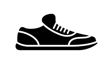 Koşu ayakkabıları simgesi. Basit örnek fitness ve spor, spor ayakkabı. Beyaz arka plan üzerinde grafik vektör işareti alışveriş.