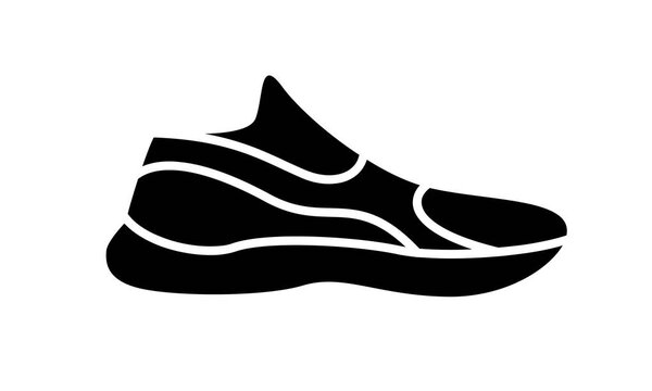 Running shoes icon. Simple illustration of fitness and sport, gym shoe. Vector sign shop graphics on white background.