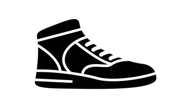 Koşu ayakkabıları simgesi. Basit örnek fitness ve spor, spor ayakkabı. Beyaz arka plan üzerinde grafik vektör işareti alışveriş.