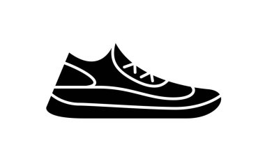 Koşu ayakkabıları simgesi. Basit örnek fitness ve spor, spor ayakkabı. Beyaz arka plan üzerinde grafik vektör işareti alışveriş.