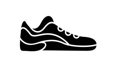 Koşu ayakkabıları simgesi. Basit örnek fitness ve spor, spor ayakkabı. Beyaz arka plan üzerinde grafik vektör işareti alışveriş.