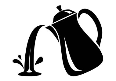 Sürahi teneke kutu süt veya su dökmek. Sürahi Logo vektör çizim web veya baskı tasarımı için basit simgesi.