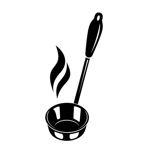 Poche Cuisine Soupe Smole Cuisinier Icône Illustration Simple Soupe Louche — Image vectorielle