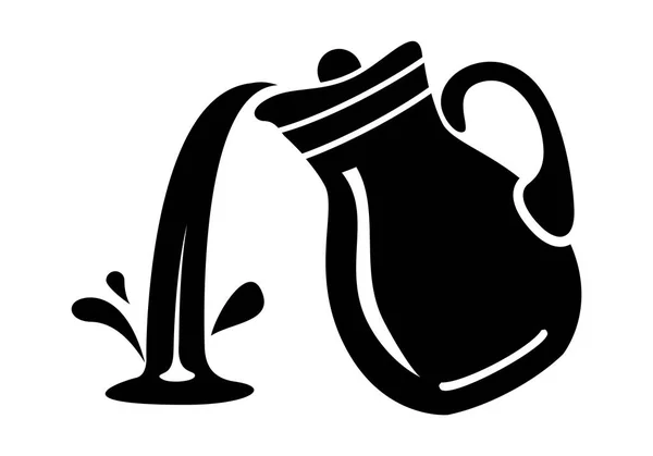 Кувшин Вылить Молоко Канистру Водой Простая Иконка Векторной Иллюстрации Логотипа — стоковый вектор