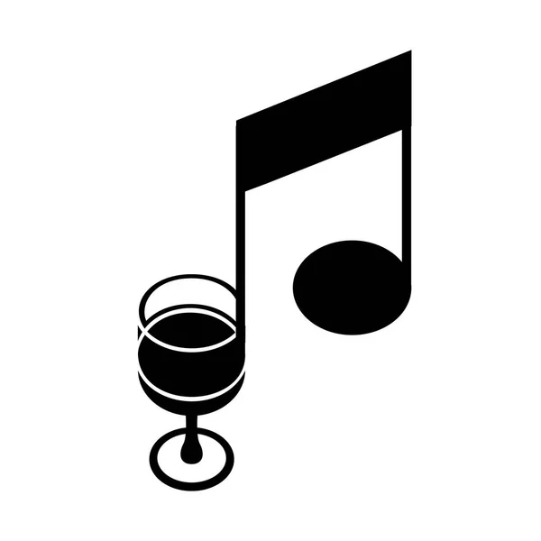 Copa de vino como nota. Puntuación de music creative logo . — Archivo Imágenes Vectoriales