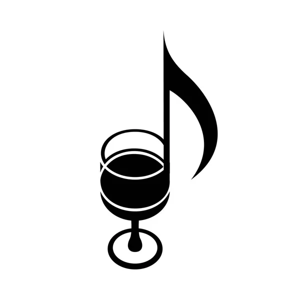 Copa de vino como nota. Puntuación de music creative logo . — Archivo Imágenes Vectoriales