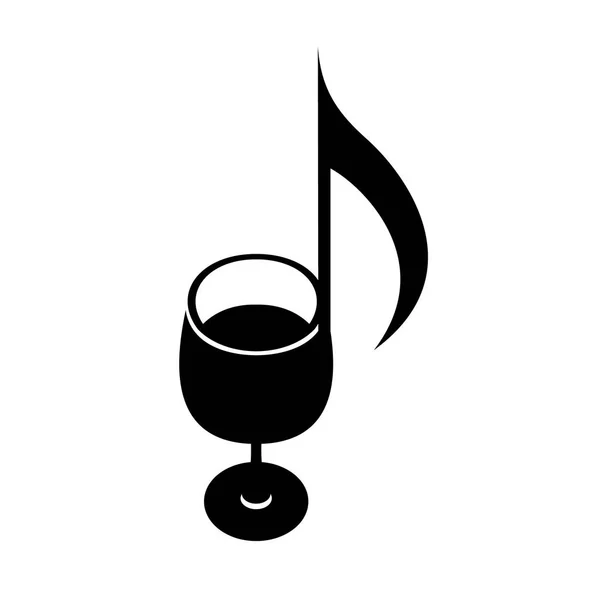 Copa de vino como nota. Puntuación de music creative logo . — Archivo Imágenes Vectoriales