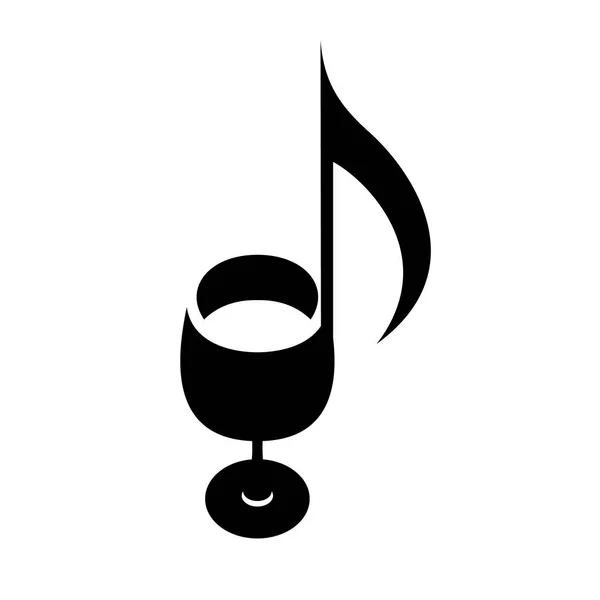 Copa de vino como nota. Puntuación de music creative logo . — Archivo Imágenes Vectoriales