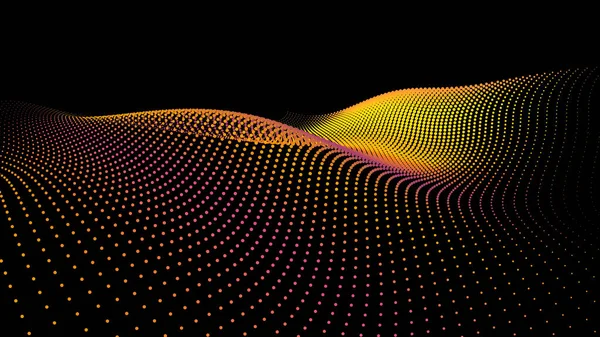 3D deniz noktalar parlayan akış arka plan akışı dalga