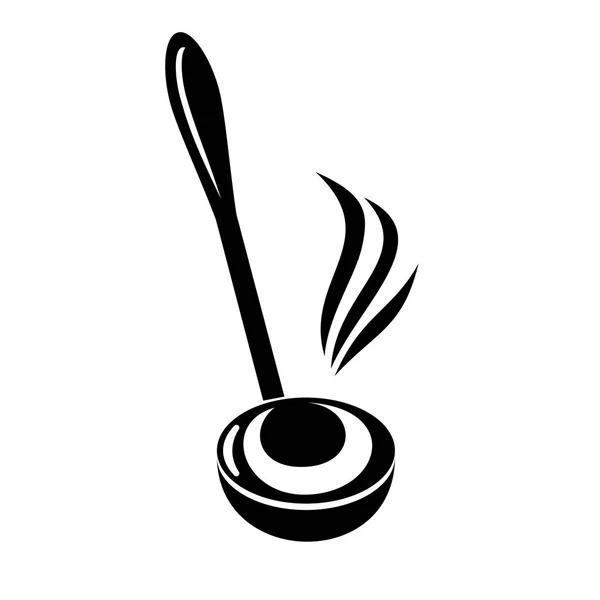 Cocina cucharón sopa humo cocinero icono, estilo simple — Archivo Imágenes Vectoriales