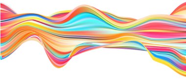 Renkli akışı fırça darbesi. İzole şerit çizgi.