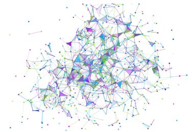 Üçgen akışı satırları patlama cam parçaları nokta