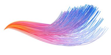 Renkli akışı fırça darbesi. İzole şerit çizgi.