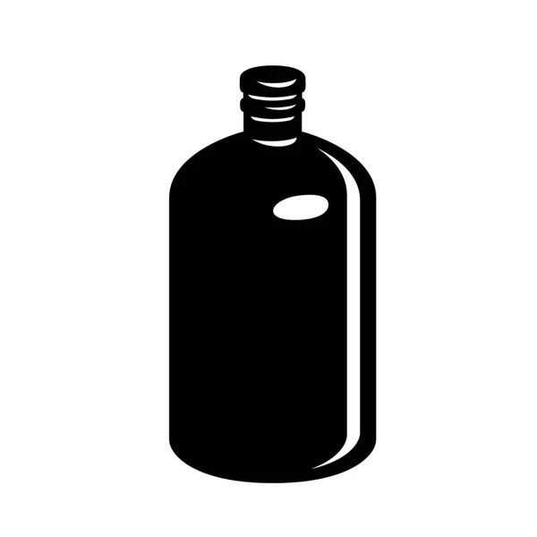 Flaska medicin med cap enkel stilikon. — Stock vektor